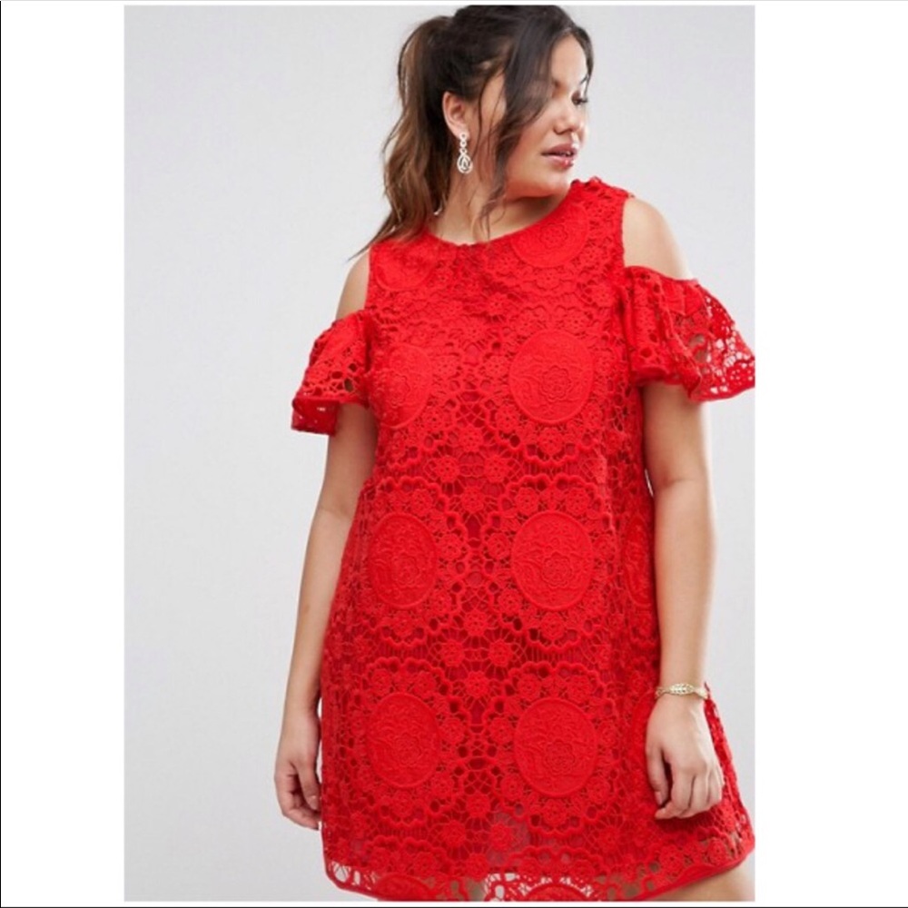 Asos Curve cold shoulder dress